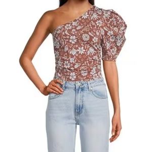 Free People One-Shoulder Floral Print Bodysuit Size Medium NWOT